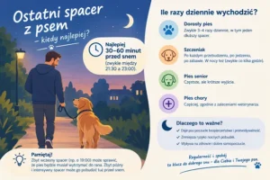 Wieczorny spacer z psem przed snem